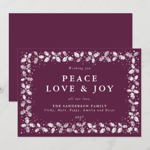 Cartes Pour Fêtes Annuelles Houx Winterberry + Bordure de Baies Plat Non Photo
