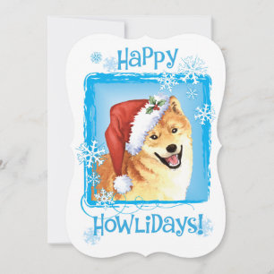 Cartes Pour Fêtes Annuelles Howlidays heureux Shiba Inu
