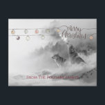 Cartes Pour Fêtes Annuelles Howling wolves In Winter Snow Merry Christmas<br><div class="desc">Howling wolves in winter snow Merry Christmas  postcard for outdoors lovers of wilderness and wildlife. Personalize with your family name.</div>
