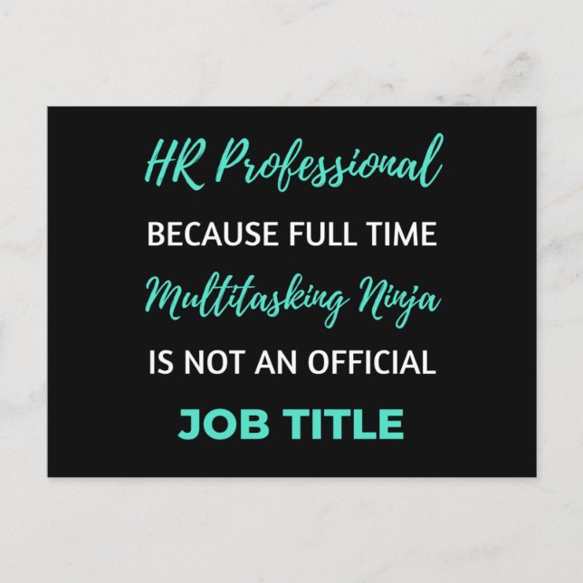Cartes Pour Fêtes Annuelles HR Professionnel Parce Que Multitâche À Temps Plei (Devant)
