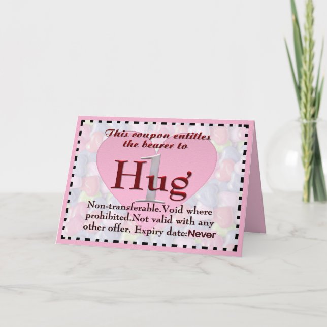Cartes Pour Fêtes Annuelles Hug Coupon (Devant)