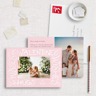 Cartes Pour Fêtes Annuelles "Hugs & Baisers & Voeux de Saint Valentin" Lettré 