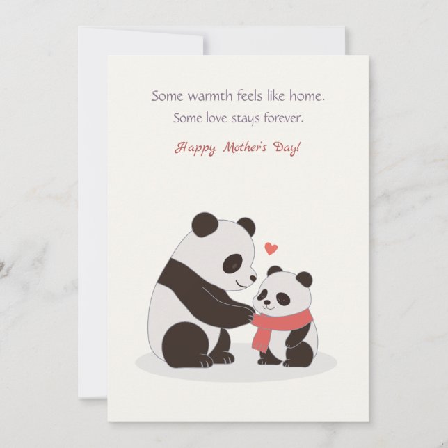 Cartes Pour Fêtes Annuelles Hugs Chauds, Panda Love (Devant)