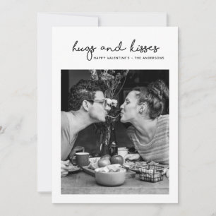 Cartes Pour Fêtes Annuelles Hugs et baisers Photo minimaliste moderne Valentin