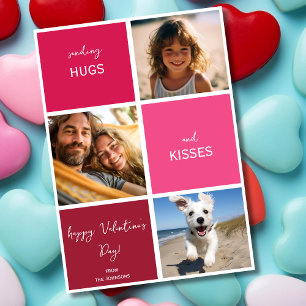Cartes Pour Fêtes Annuelles Hugs et baisers trois photos Saint Valentin