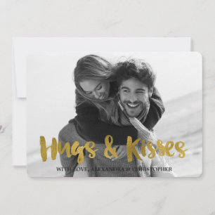 Cartes Pour Fêtes Annuelles Hugs & Kisses Gold Foil Valentine's Day Photo
