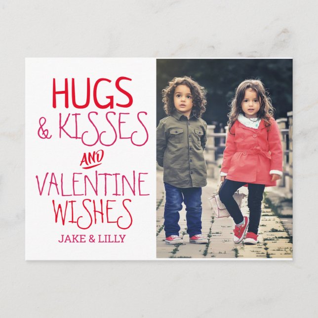 Cartes Pour Fêtes Annuelles Hugs & Kisses| Saint Valentin Photo (Devant)