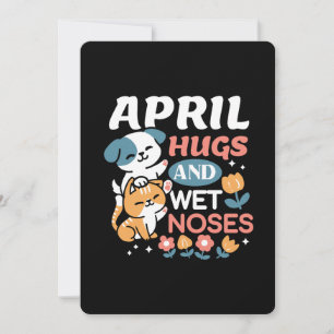 Cartes Pour Fêtes Annuelles Hugs, Nez Humide et Vibes de Printemps - Animaux d