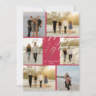 Cartes Pour Fêtes Annuelles Huile d'or avec plaid rose et brillant