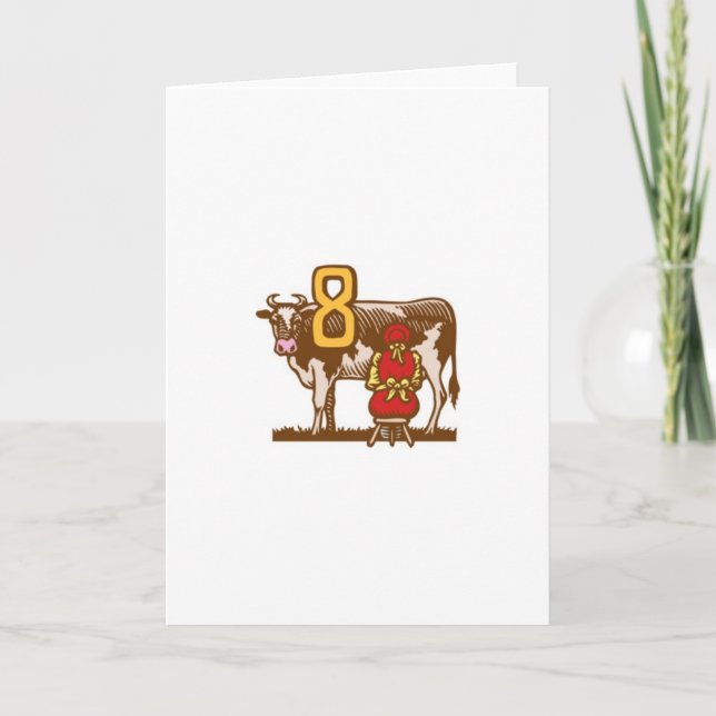 Cartes Pour Fêtes Annuelles Huit serveuses (Devant)