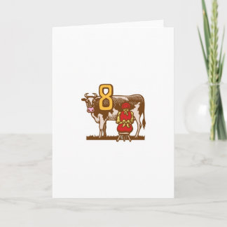 Cartes Pour Fêtes Annuelles Huit serveuses