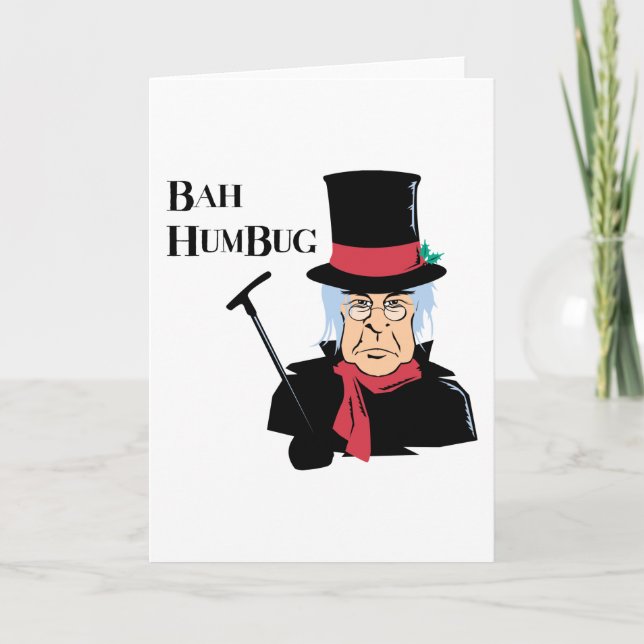 Cartes Pour Fêtes Annuelles Humbug Scrooge (Devant)