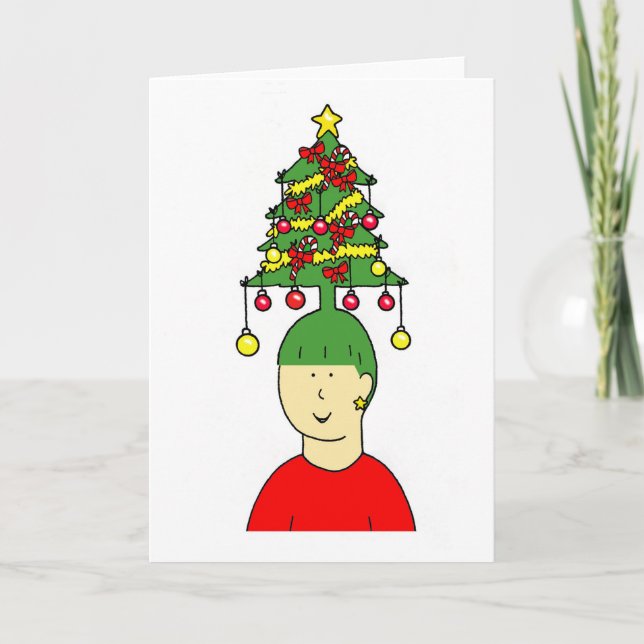 Cartes Pour Fêtes Annuelles Humeur de coiffure de Noël (Devant)