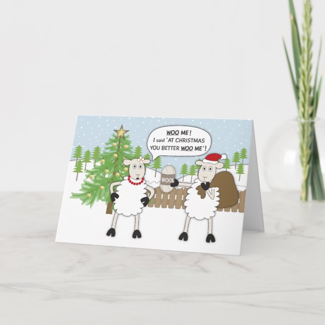 Cartes Pour Fêtes Annuelles Humeur de moutons de Noël (Devant)