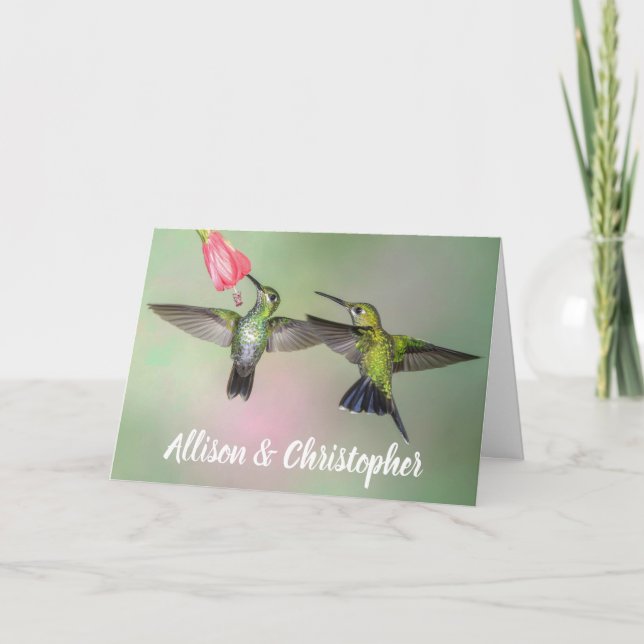 Cartes Pour Fêtes Annuelles Hummingbird Couple Valentine's Day Personnalisé (Devant)