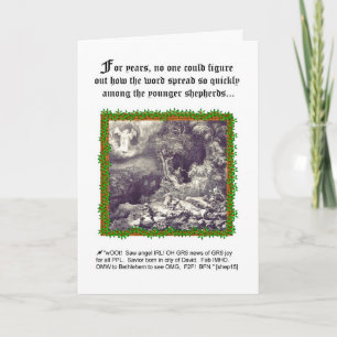 Cartes Pour Fêtes Annuelles Humorous Angel-Shepherd Theme Christmas Card