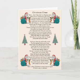 Cartes Pour Fêtes Annuelles humorus christmas poem santa and xmas tree