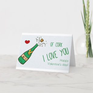 CARTES POUR FÊTES ANNUELLES HUMOUR AMOUR & VIN POUR LA SAINT-VALENTIN