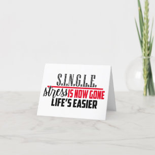 Cartes Pour Fêtes Annuelles Humour anti-Valentine   SINGLE Saint Valentin