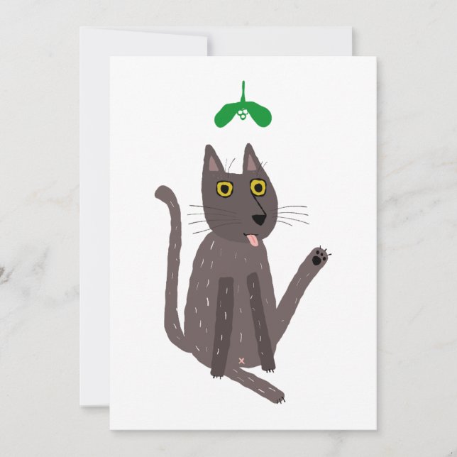 Cartes Pour Fêtes Annuelles Humour de Chat Drôle (Devant)