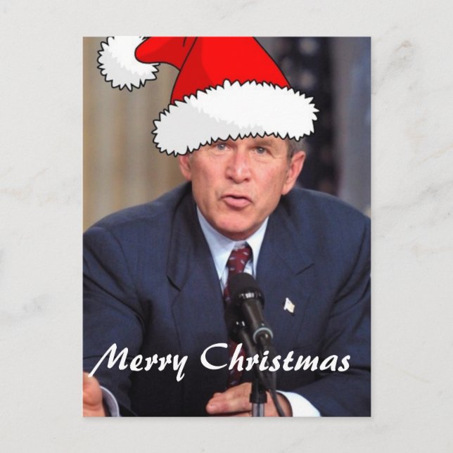 Cartes Pour Fêtes Annuelles Humour de Noël de George W. Bush (Devant)