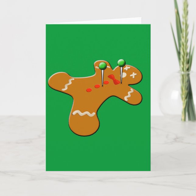 Cartes Pour Fêtes Annuelles Humour de Noël de Voodoo Gingerbread Man (Devant)