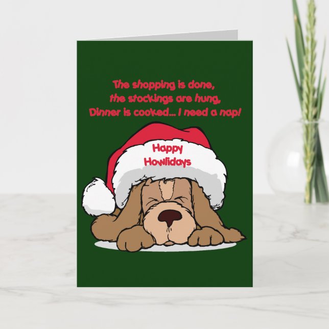 Cartes Pour Fêtes Annuelles Humour de Noël Joyeux Howlidays Cadeaux (Devant)