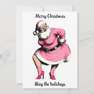 Cartes Pour Fêtes Annuelles Humour de Noël Santa   Salutation de vacances 