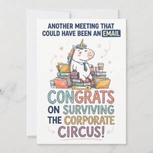 Cartes Pour Fêtes Annuelles Humour de Survie dans le Cirque des Entreprises