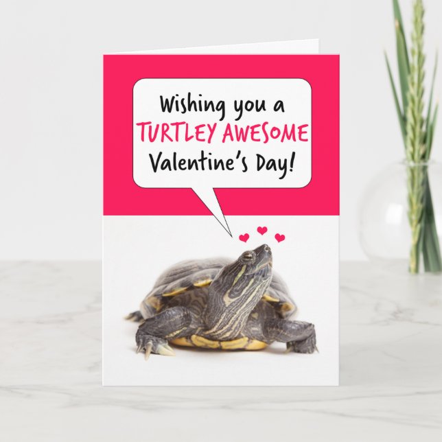 Cartes Pour Fêtes Annuelles Humour de tortue mûre Heureuse Sainte-Valentin (Devant)