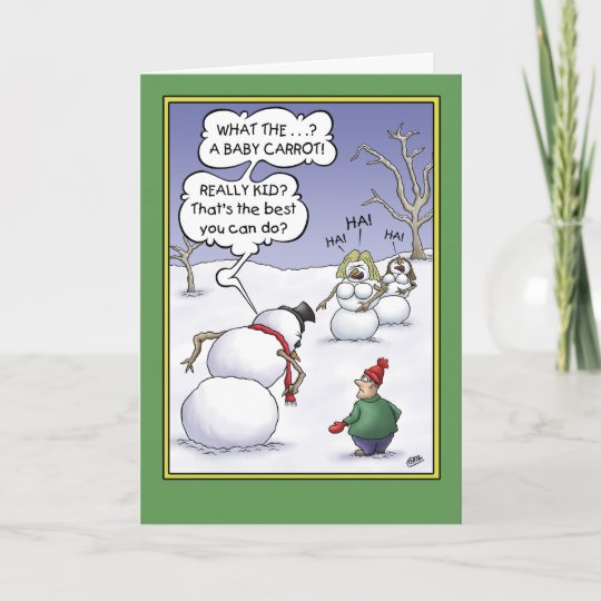 Cartes Pour Fetes Annuelles Humour De Vacances De Snowman La Taille Compte Zazzle Fr