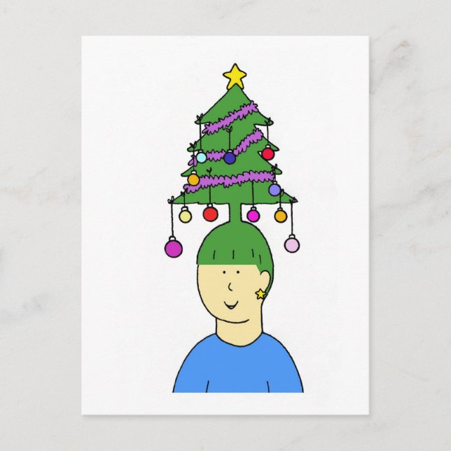 Cartes Pour Fêtes Annuelles Humour en coiffure de Noël (Devant)