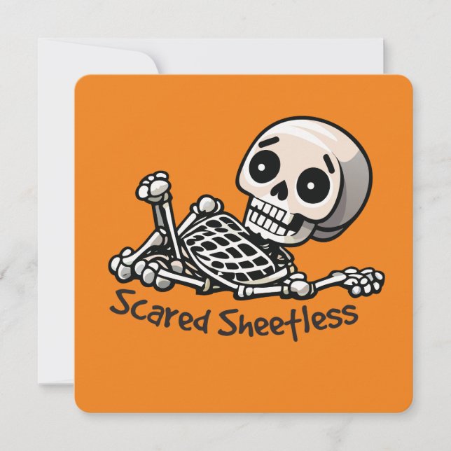 Cartes Pour Fêtes Annuelles Humour Halloween Effrayé sans drap (Devant)