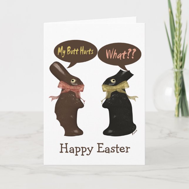 Cartes Pour Fêtes Annuelles Humour lapin de Pâques (Devant)