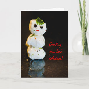 Cartes Pour Fêtes Annuelles Humour Mozzarella Ball Snowman