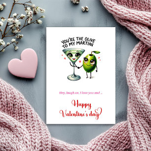 Cartes Pour Fêtes Annuelles Humour vous êtes l'olive de mon martini de la Sain