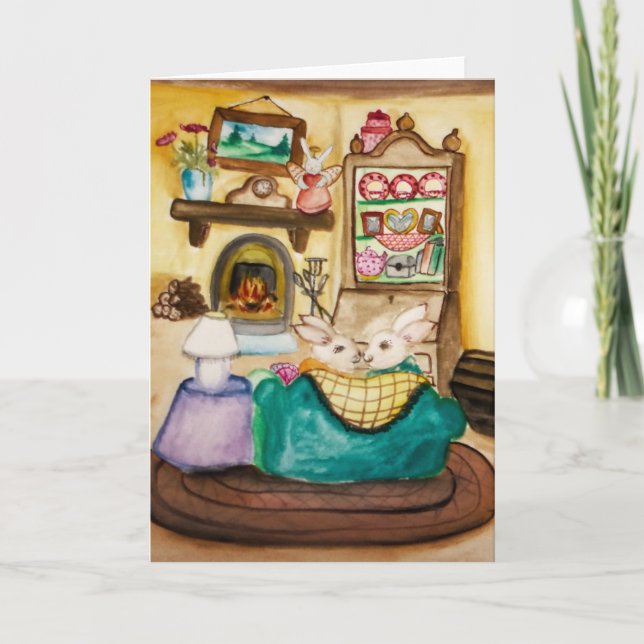 Cartes Pour Fêtes Annuelles Hunny lapins lapins lapins lapin miel valentines j (Devant)