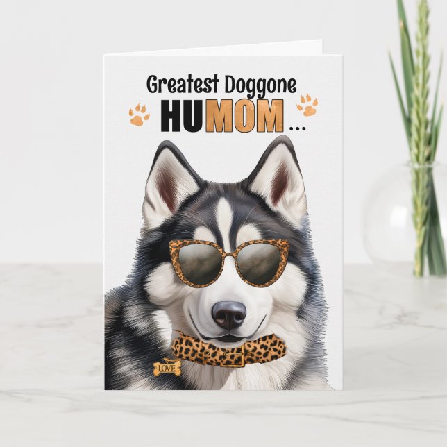Cartes Pour Fêtes Annuelles Husky Dog Greatest HuMOM Fête des Mères (Devant)