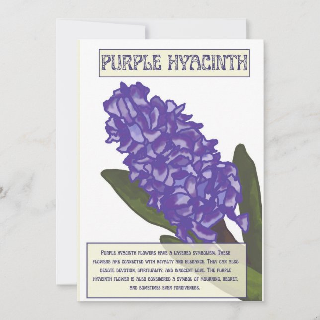 Cartes Pour Fêtes Annuelles Hyacinthe violette (Devant)