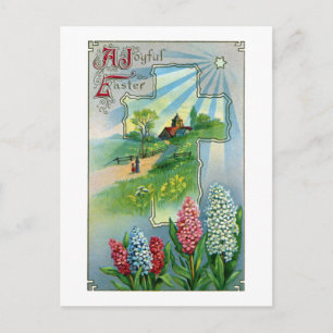 Cartes Pour Fêtes Annuelles Hyacinthes, Croix et étoiles Pâques Vintages