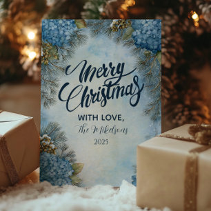 Cartes Pour Fêtes Annuelles Hydrangeas de Noël Cônes de pin