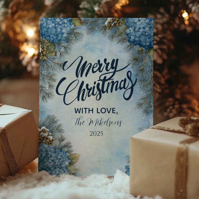 Cartes Pour Fêtes Annuelles Hydrangeas de Noël Cônes de pin (Créateur téléchargé)