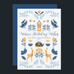 Cartes Pour Fêtes Annuelles Hygge Bleu | Jaune Vœux de vacances chaleureux uni<br><div class="desc">Parfait pour vos vœux de vacances d'hiver,  ce modèle éditable unique "Vœux de vacances chaleureux" présente une gamme de graphiques de style hygge disposés dans un motif unique qui est confortable et joyeux.  Conception composite par Holiday Hearts Designs.</div>