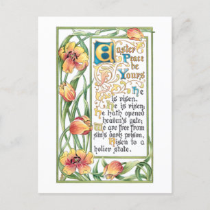 Cartes Pour Fêtes Annuelles Hymne vintage de la paix de Pâques avec tulipes d'