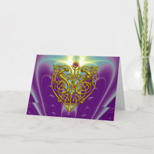 Cartes Pour Fêtes Annuelles HYPER VALENTINE / Gold Celtic Heart