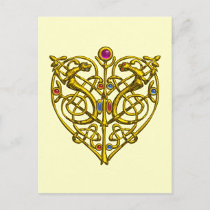 Cartes Pour Fêtes Annuelles Hyper Valentine / Gold Celtic Heart