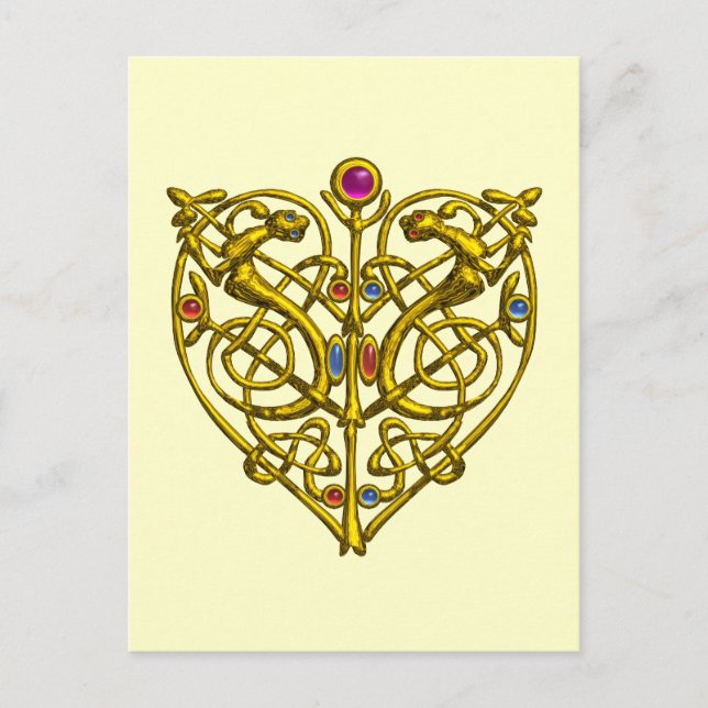 Cartes Pour Fêtes Annuelles Hyper Valentine / Gold Celtic Heart (Devant)