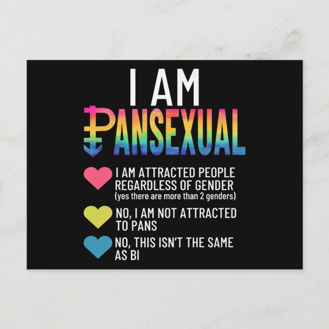 Cartes Pour Fêtes Annuelles I Am Pansexual - LGBTQIA Pride Coeurs Arc En Ciel  (Devant)