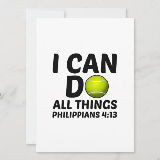 CARTES POUR FÊTES ANNUELLES I CAN DO ALL THINGS TENNIS FUN
