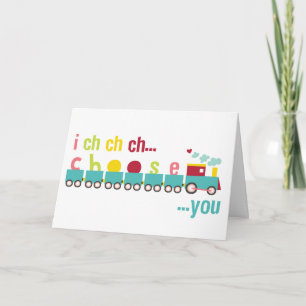 Cartes Pour Fêtes Annuelles I ch ch choose you Valentines Card